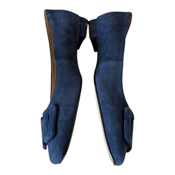 Talbots Sutton Flats Indigo Blue Square Toe Ballet Size 7M Preppy Career Causal - Picture 10 of 16